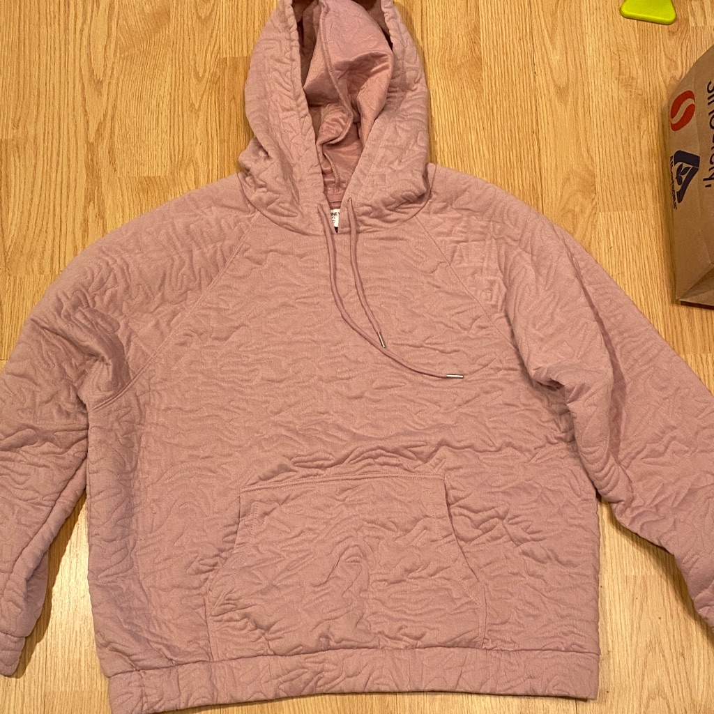 New Women’s Nine West Quilted Knit Hoodie Lilac Xl No Tag